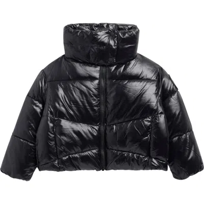 Save The Duck Kids'  Isolda Channel Quilted Puffer Jacket In Black