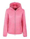 Save The Duck Alexa Hooded Puffer Jacket In Nude & Neutrals