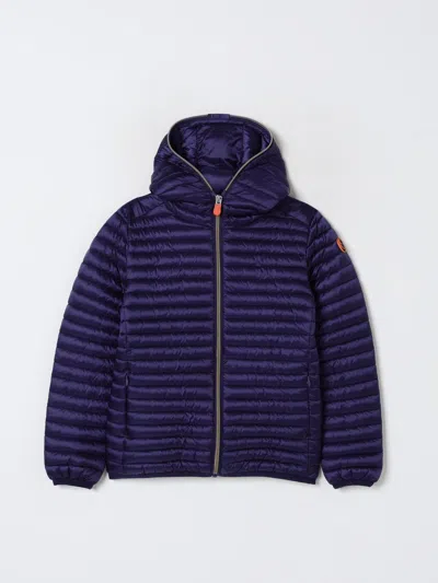 Save The Duck Kids' Hooded Padded Jacket In Blau