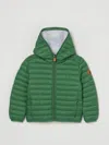 Save The Duck Kids' Hoodie Padded Jacket In Green