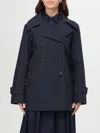 Save The Duck Double-breasted Blue Coat With Tailored Silhouette In Blue
