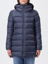 Save The Duck Quilted Hooded Coat In Blue