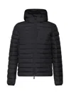 Save The Duck Logo-patch Padded Hooded Jacket In Black