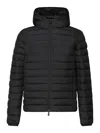 Save The Duck Logo-patch Padded Hooded Jacket In Black