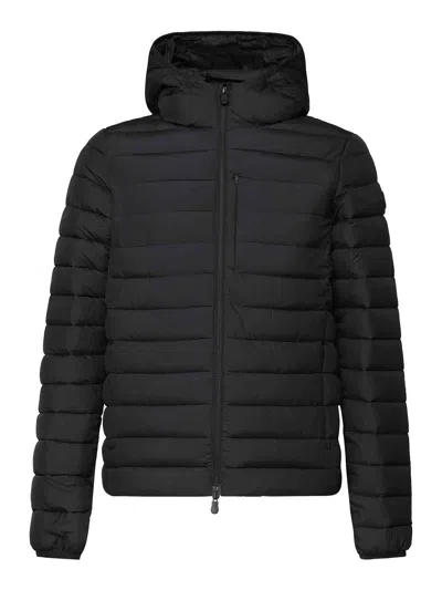 Save The Duck Water-resistant Quilted Jacket With Hood In Black