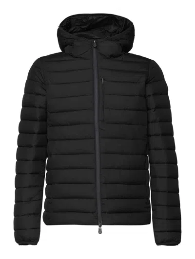 Save The Duck Water-resistant Quilted Jacket With Hood In Black