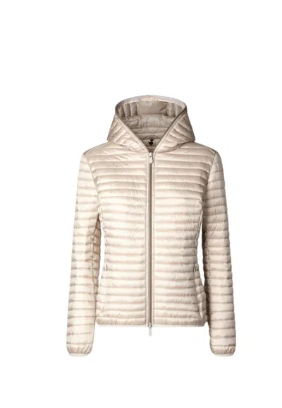 SAVE THE DUCK JACKET WITH HOOD WOMAN SAVE THE DUCK ALEXA SAND BEIGE
