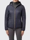 Save The Duck Off-white Black Wool Jacket In Blue