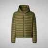Save The Duck Lightweight Quilted Casual Jacket With Two-way Hood In Green