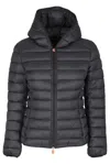 Save The Duck 'daisy' Black Down Jacket With Logo Patch In Eco Tech Fabric Woman In Black