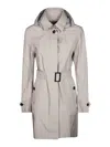 Save The Duck Tailored Trench Coat With Belted Waist In Gray