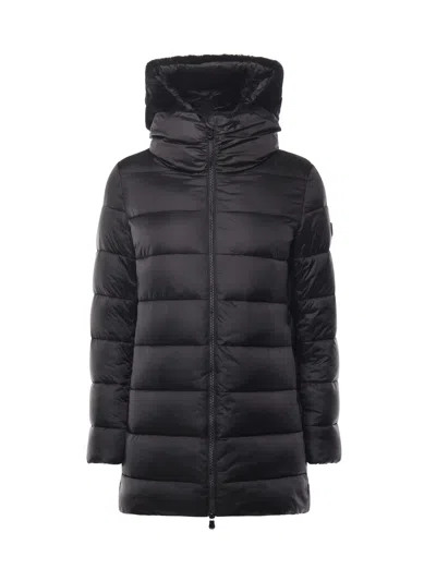 SAVE THE DUCK JADE COAT WITH HIGH COLLAR