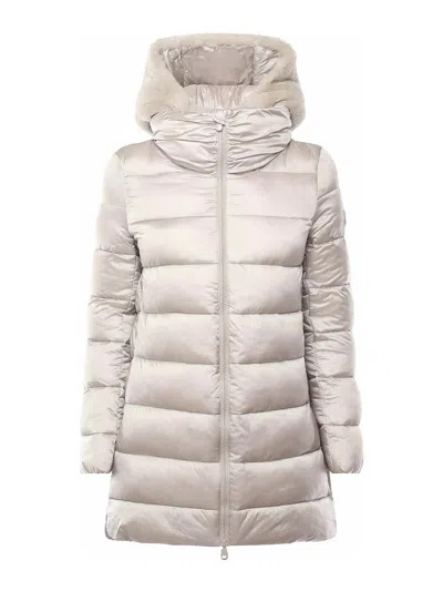 SAVE THE DUCK JADE COAT WITH HIGH COLLAR