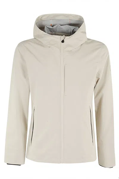 Save The Duck Jari Logo Patch Hooded Jacket In Shore Beige
