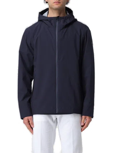 Save The Duck Jari Logo Patch Hooded Jacket In Blue Black