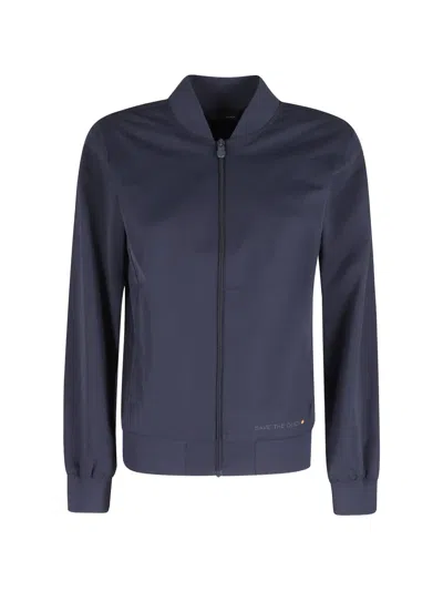 Save The Duck Jena Ribbed-trim Zip-up Jacket In Blue