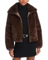 Save The Duck Jeon Reversible Faux Fur Jacket In Brown Black