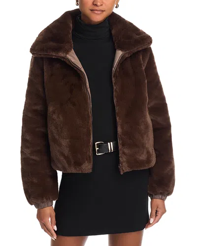 Save The Duck Jeon Reversible Faux Fur Jacket In Teddy Brown