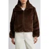 Save The Duck Jeon Wind & Water Resistant Reversible Faux Shearling & Recycled Polyester Puffer Jack In Teddy Brown