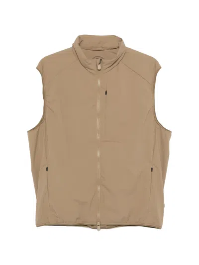 Save The Duck Joe Zip-up Gilet In Brown