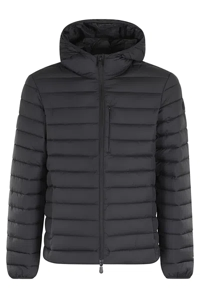 Save The Duck Water-resistant Quilted Jacket With Hood In Black