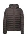 Save The Duck Joncus Brown Hooded Padded Jacket In Brown