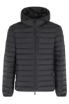 Save The Duck Hooded Padded Jacket In Black