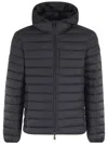 Save The Duck Logo-patch Padded Hooded Jacket In Black
