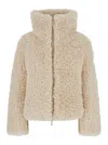 Save The Duck Kennie Water Repellent Faux Shearling Jacket In Beige