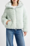 Save The Duck Kennie Water Repellent Faux Shearling Jacket In Blue