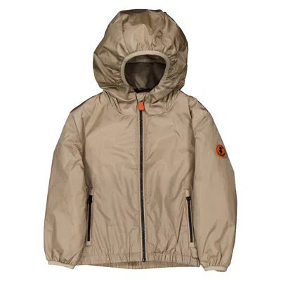 Save The Duck Kids Acey Hooded Jacket In Beige