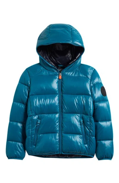 Save The Duck Kids' Artie Water Resistant Quilted Puffer Jacket In Blue