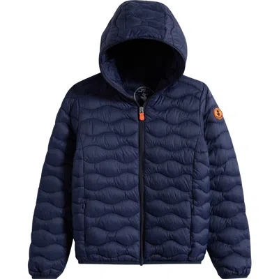 Save The Duck Kids' Baz Nylon Puffer Jacket In Blue