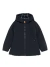 Save The Duck Kids Blue Padded Jacket With Hood In Blue
