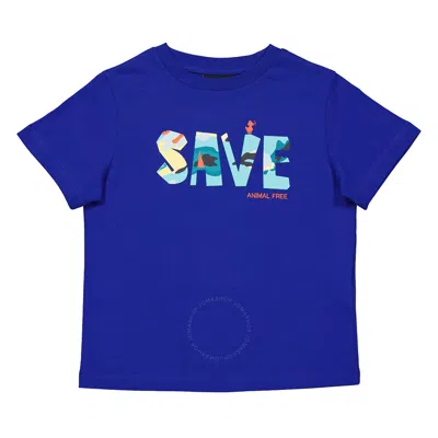 Save The Duck Kids Cyber Blue Haven Logo T-shirt