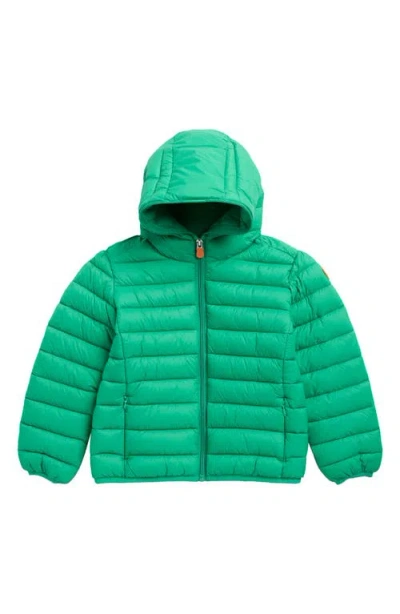Save The Duck Kids' Dony Hooded Puffer Jacket In Green