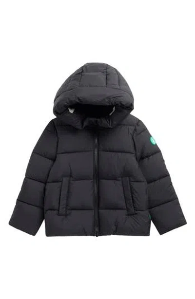 Save The Duck Kids' Elm Hooded Puffer Jacket In Black