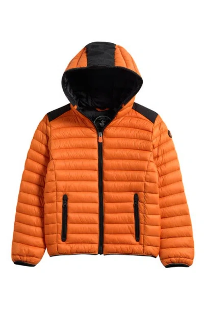 Save The Duck Kids' Flip Recycled Nylon Puffer Jacket In Orange
