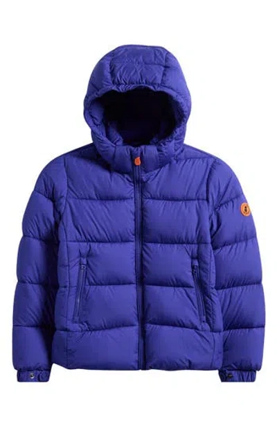 Save The Duck Kids' Foster Hooded Puffer Jacket In Blue