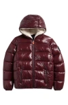 Save The Duck Kids' Gavin Hooded Puffer Jacket In Burgundy