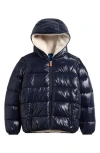 Save The Duck Kids' Gavin Hooded Puffer Jacket In Blue
