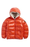 Save The Duck Kids' Gavin Water Repellent Hooded Puffer Jacket In Red