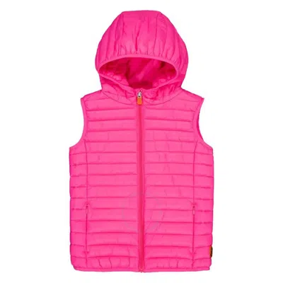 Save The Duck Kids Giga Cupid Hooded Puffer Vest In Pink