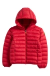 Save The Duck Kids' Giga Hooded Puffer Jacket In Red