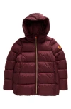 Save The Duck Kids' Gracie Quilted Puffer Jacket In Burgundy Black