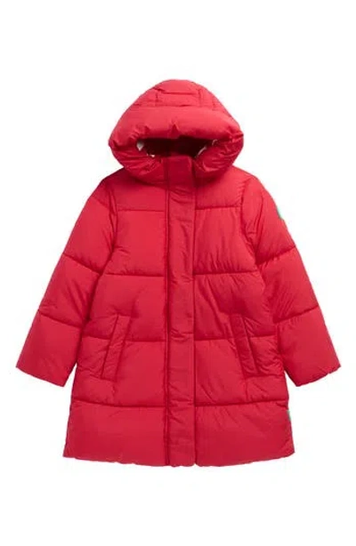 Save The Duck Kids' Hale Hooded Puffer Jacket In Red