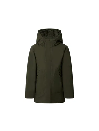 Save The Duck Kids Hooded Padded Jacket In Green