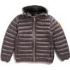 Save The Duck Kids' Iris Hooded Puffer Jacket In Brown