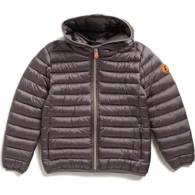 Save The Duck Kids' Iris Hooded Puffer Jacket In Brown
