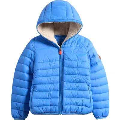 Save The Duck Kids' Leci Quilted Hooded Jacket In Blue